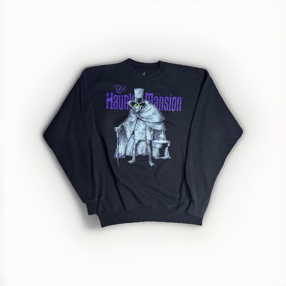 Disney World Disneyland The Haunted Mansion Black Halloween Sweatshirt Large Y2K - Picture 1 of 6